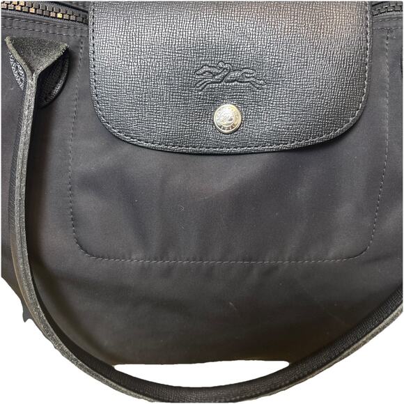 Longchamp Le Pliage Neo Original Black Medium Handbag Purse Classy Travel RARE - Picture 2 of 10